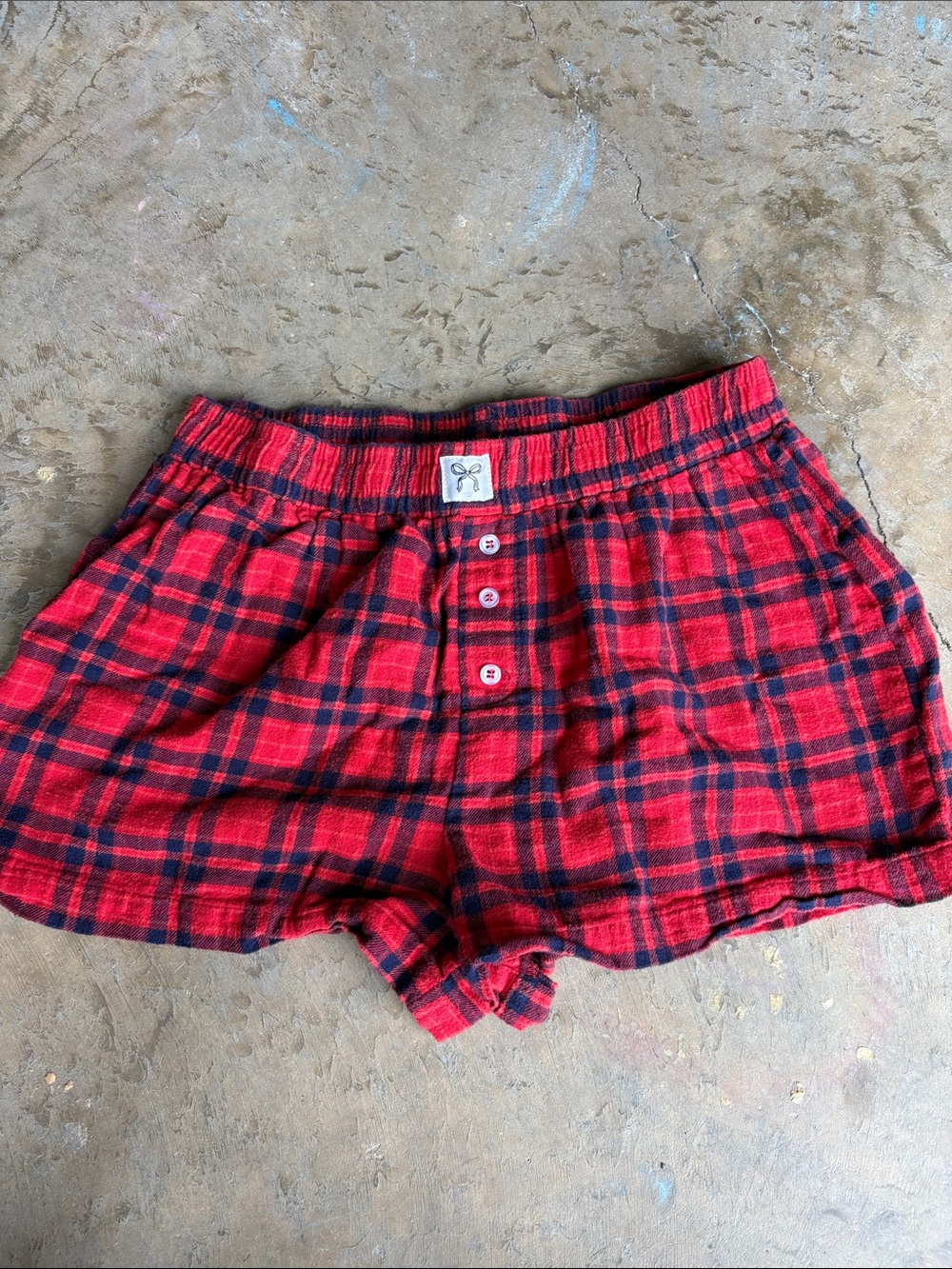 Derek Heart Red and Black Plaid Athletic Lounge Shorts